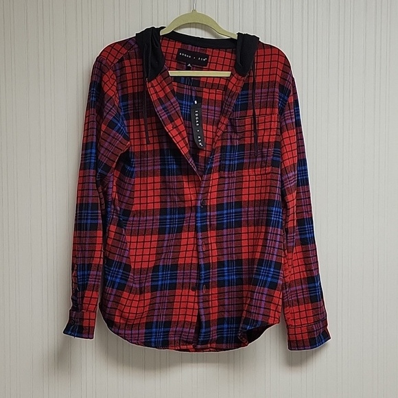 Edgar + Ash Other - Edgar + Ash long sleeve plaid hooded flannel. Men's medium. new with tags